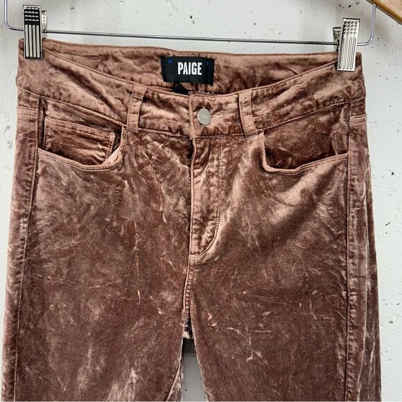 Paige Women’s size 25 Warm Suede Velvet High Waist Ankle Stretch Pants - Picture 3 of 15
